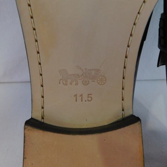 Coach Declan Leather Black Loafers Men's Size 11.5 New In Box - Picture 7 of 9